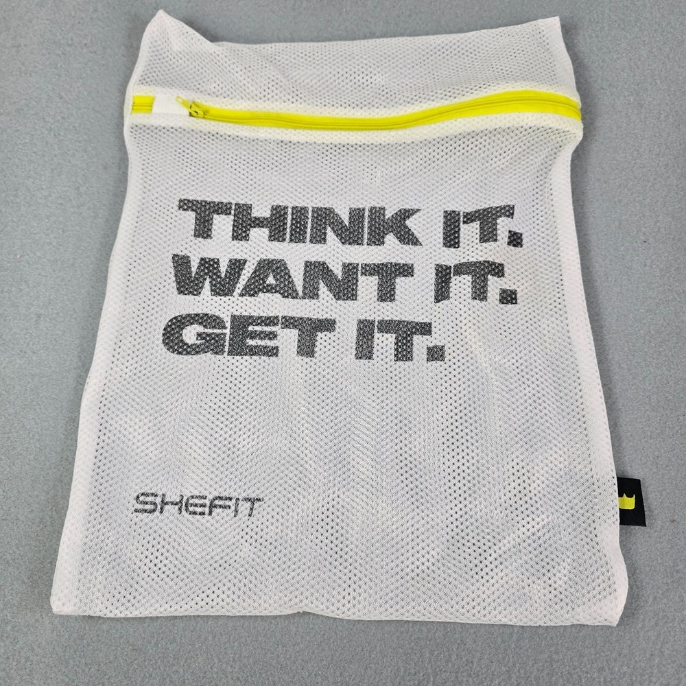 Shefit Sports Bra Mesh Laundry Wash Bag Womens White Think It Want It Get It